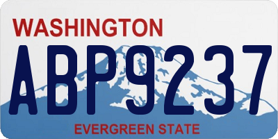 WA license plate ABP9237