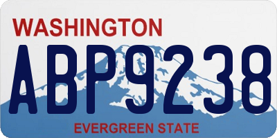 WA license plate ABP9238