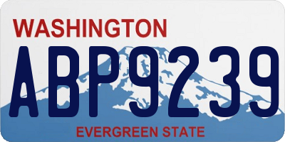 WA license plate ABP9239