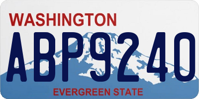WA license plate ABP9240