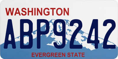 WA license plate ABP9242