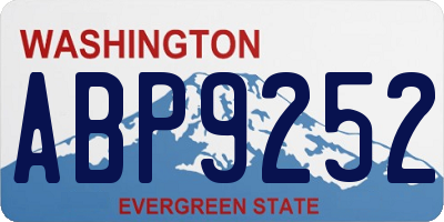 WA license plate ABP9252
