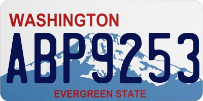 WA license plate ABP9253