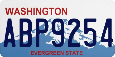 WA license plate ABP9254