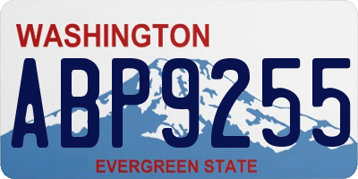 WA license plate ABP9255