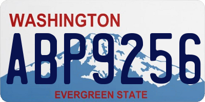 WA license plate ABP9256