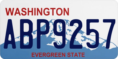 WA license plate ABP9257