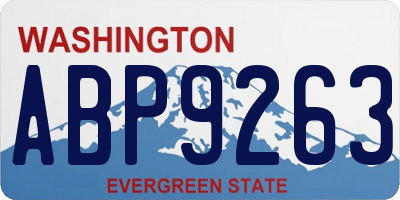 WA license plate ABP9263