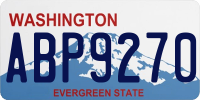 WA license plate ABP9270