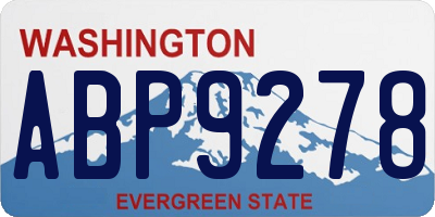 WA license plate ABP9278