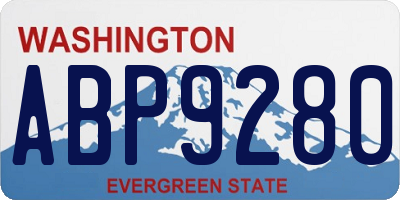 WA license plate ABP9280