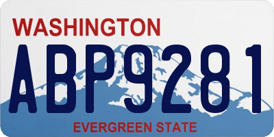 WA license plate ABP9281