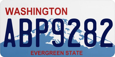 WA license plate ABP9282