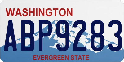 WA license plate ABP9283