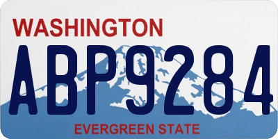 WA license plate ABP9284