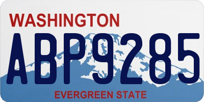 WA license plate ABP9285