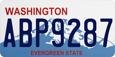WA license plate ABP9287
