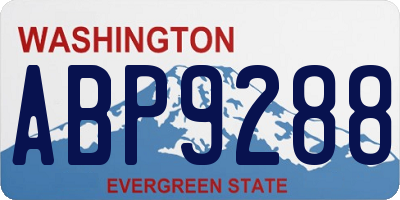WA license plate ABP9288