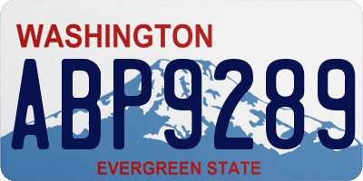 WA license plate ABP9289