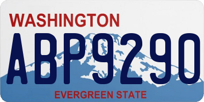 WA license plate ABP9290