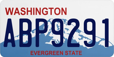 WA license plate ABP9291