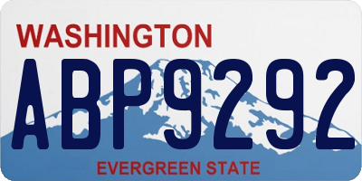 WA license plate ABP9292