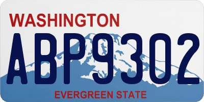 WA license plate ABP9302