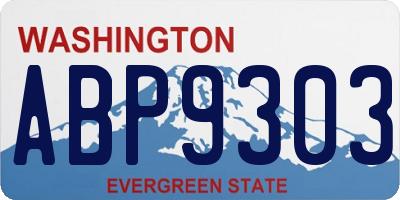 WA license plate ABP9303