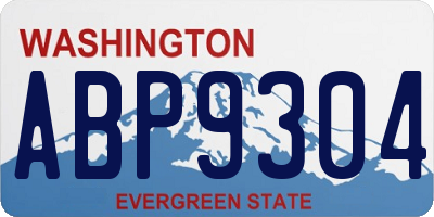 WA license plate ABP9304