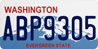 WA license plate ABP9305