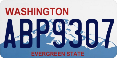 WA license plate ABP9307