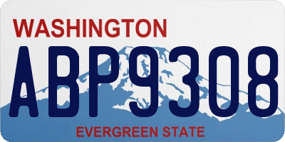 WA license plate ABP9308