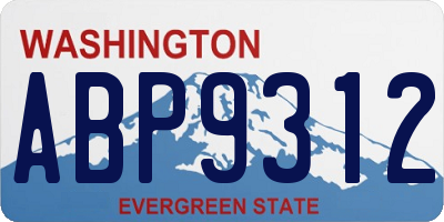 WA license plate ABP9312