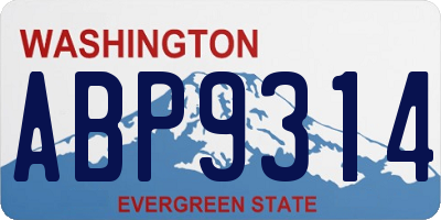 WA license plate ABP9314