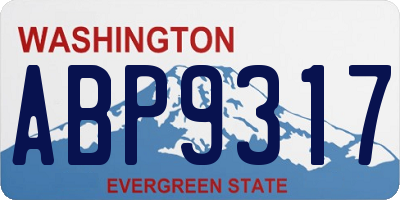 WA license plate ABP9317