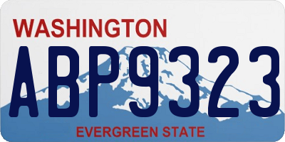 WA license plate ABP9323