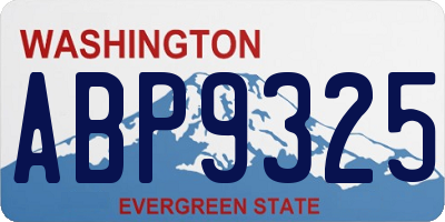 WA license plate ABP9325