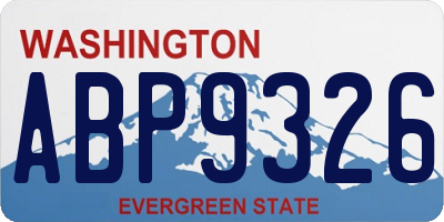 WA license plate ABP9326