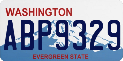 WA license plate ABP9329