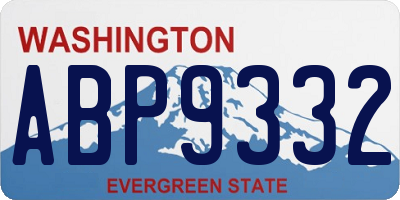 WA license plate ABP9332