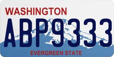 WA license plate ABP9333