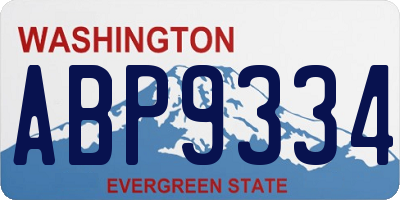 WA license plate ABP9334