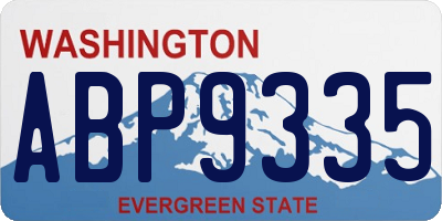 WA license plate ABP9335