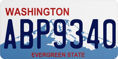 WA license plate ABP9340