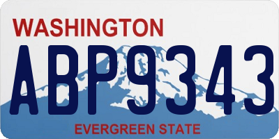 WA license plate ABP9343