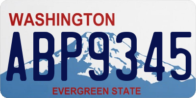 WA license plate ABP9345