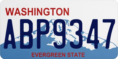 WA license plate ABP9347