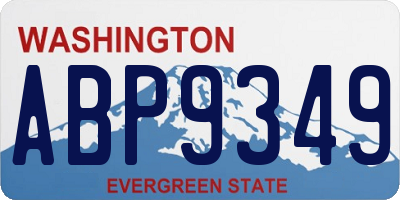 WA license plate ABP9349