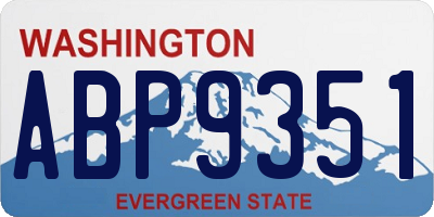 WA license plate ABP9351