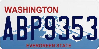 WA license plate ABP9353